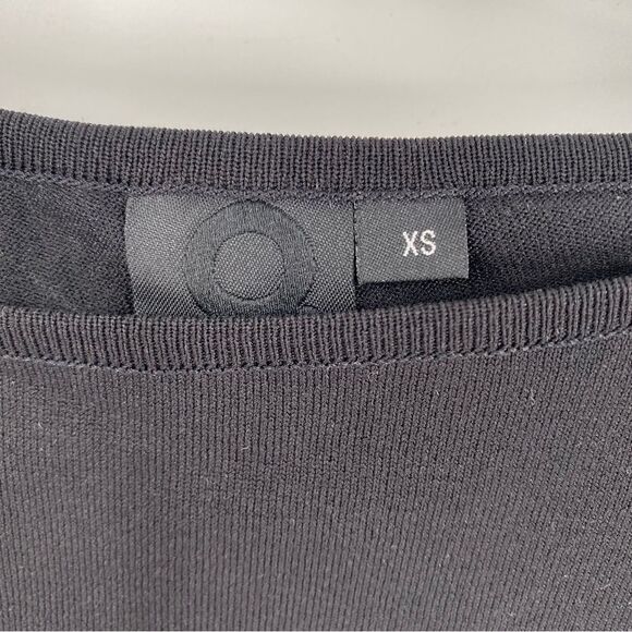 Network Women’s High Neck Slit Back Long Sleeve Knit Sweater Black Size XS - Picture 2 of 4